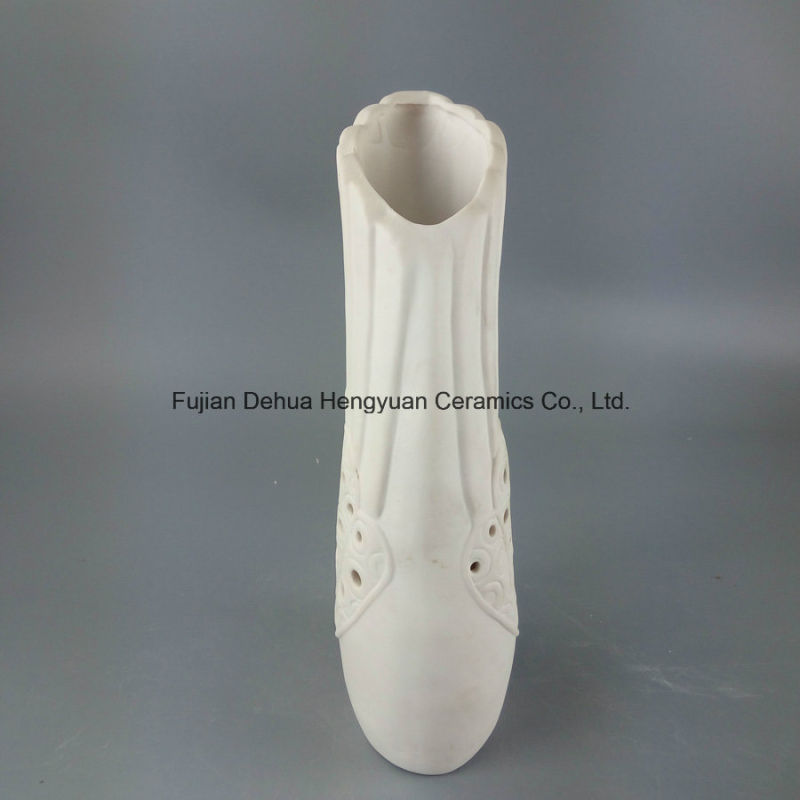 Chinese Handmade Swan Shape Flower Vases White Ceramic (Home Decoration)