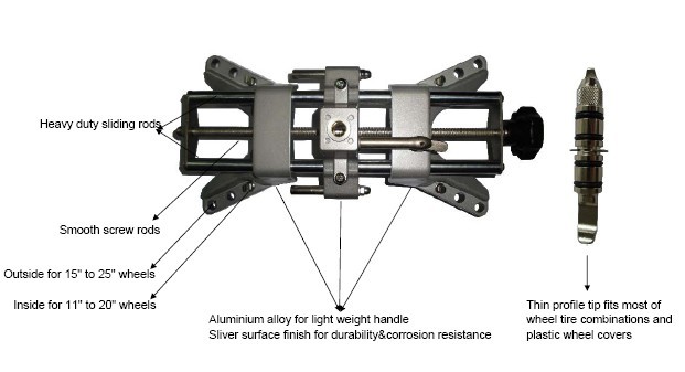 3D Car Auto Vehicle Wheel Alignment Wheel Aligner Adaptor Adapter Localizer Clip Clamp Clamper for Wheel Alignment Wheel Aligner (JT002)