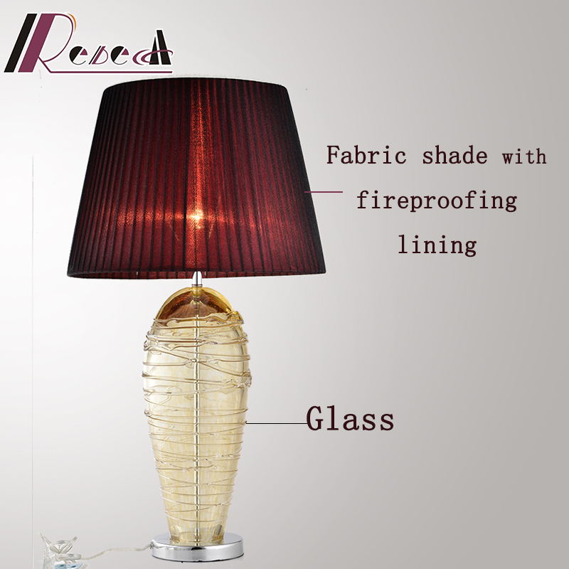 European Decorative Stainless Steel Table Lamp Around Glass Wire