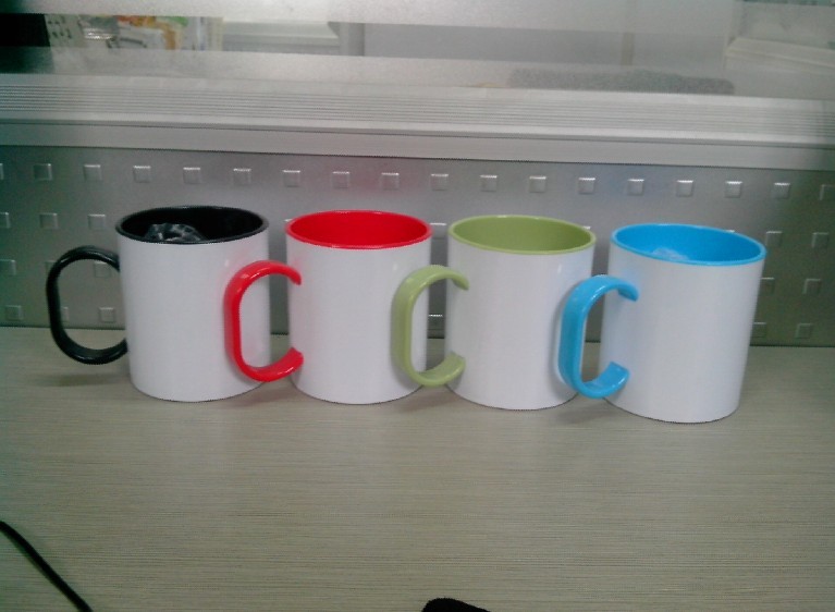 11oz Sublimation Coated Plastic Mug, Sublimation Coated Plastic Color Mug