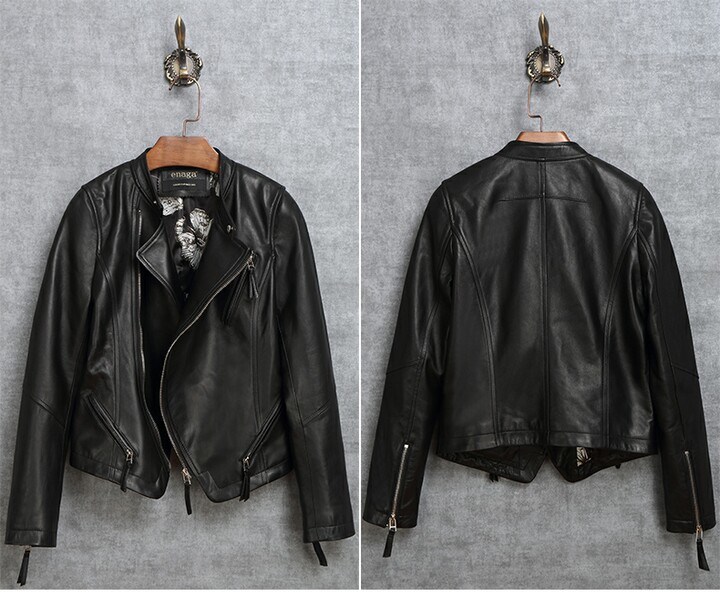 Fashion Motorcycle Garments Real Sheep Leather Garments for Women