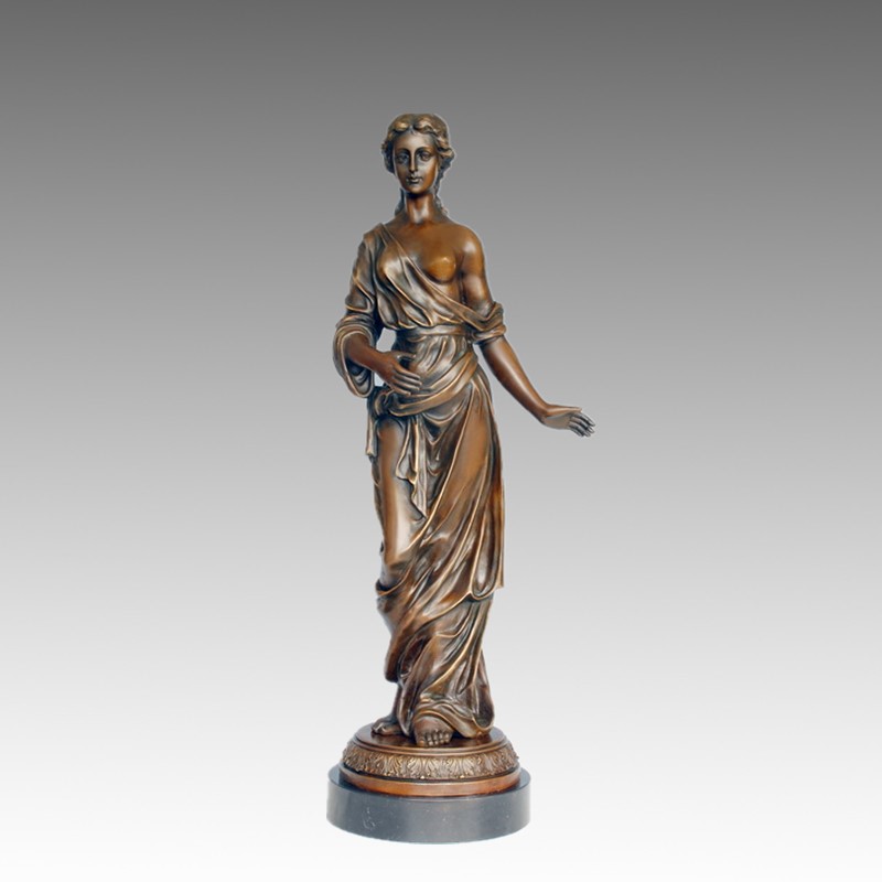 Female Art Figure Bronze Garden Sculpture Flower Lady Brass Statue TPE-549/550