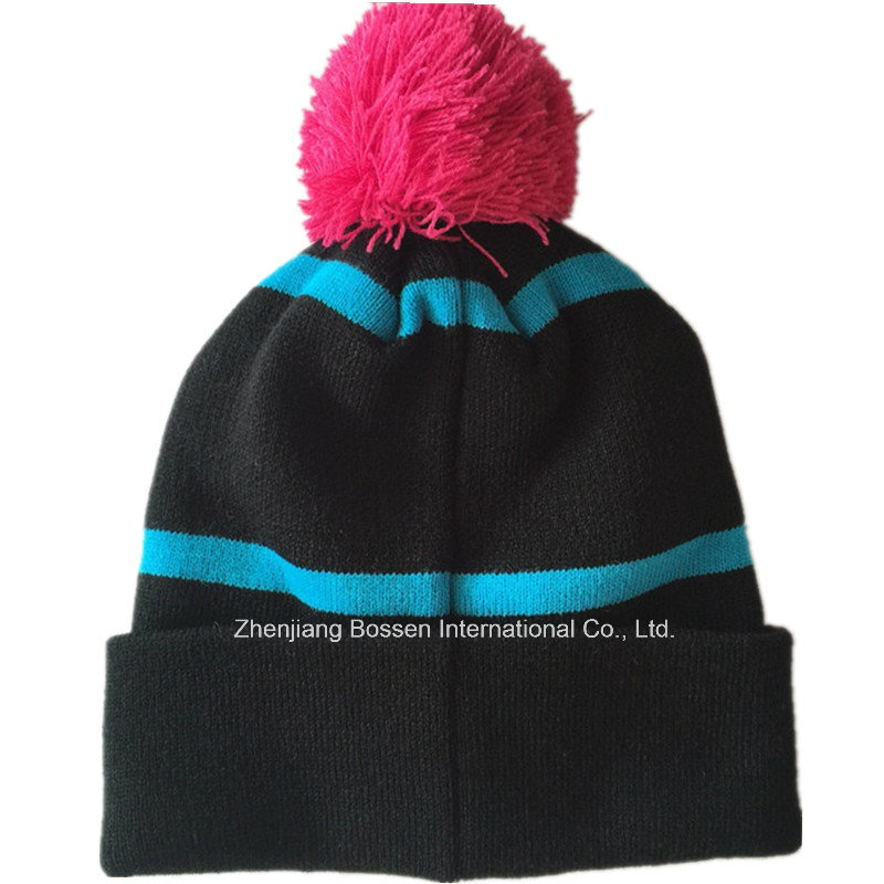 OEM Produce Customized Design Cartoon Knitted Acrylic Jacquard Sports Beanie Hat