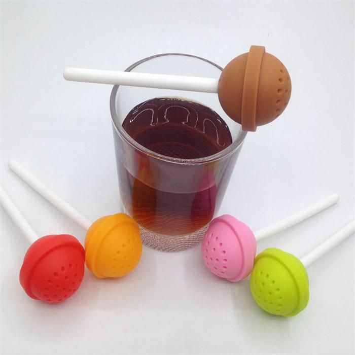 Cute Lollipop Shape Tea Infuser Creative Silicone Puer Tea Strainer