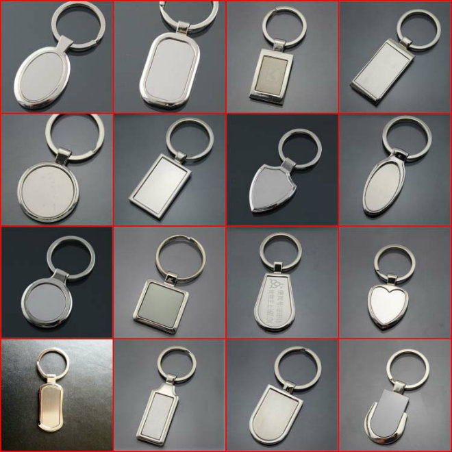 Various Shapes Engraved Wood Keychain