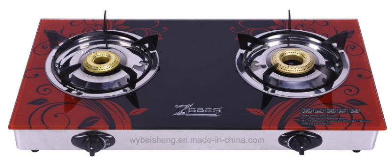 Double Burner Gas Stove, Glass Material