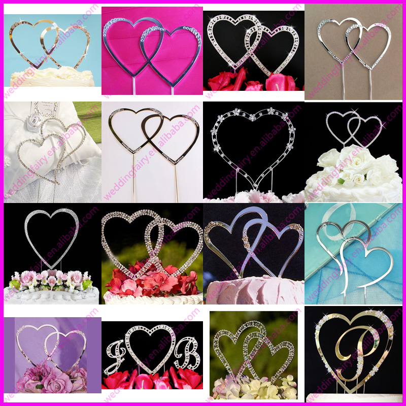 Love Rhinestone Heart Wedding Cake Topper for Cake Decoration