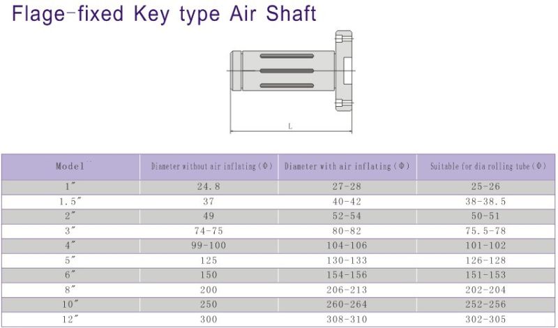 6 Inch Flage Fixed Key Type Air Shaft