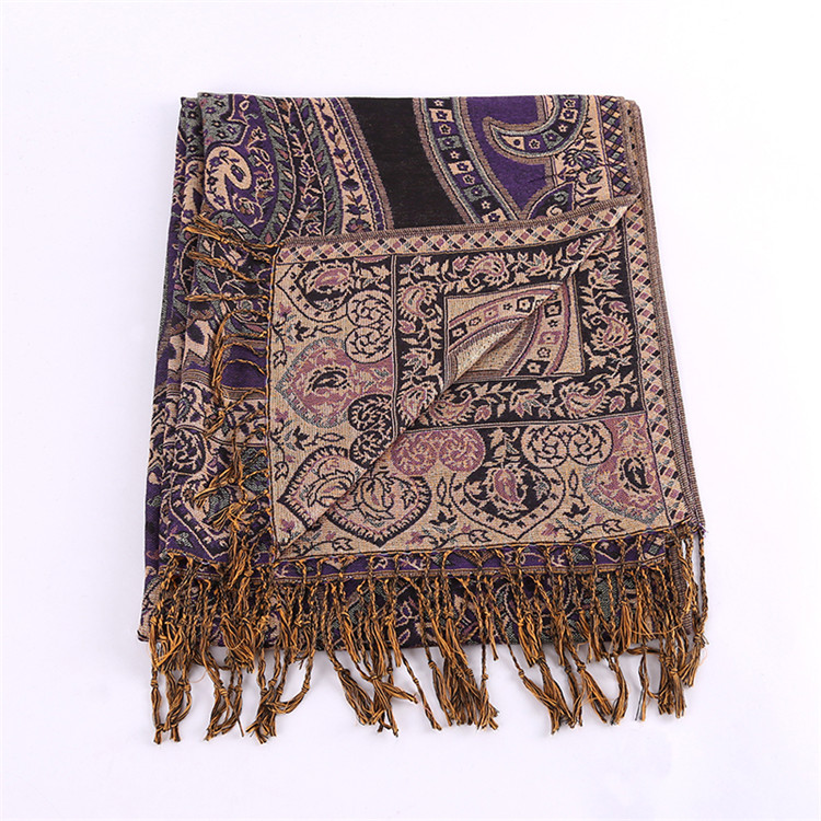 Elegant Women Long Scarf Jacquard Pashmina for Winter