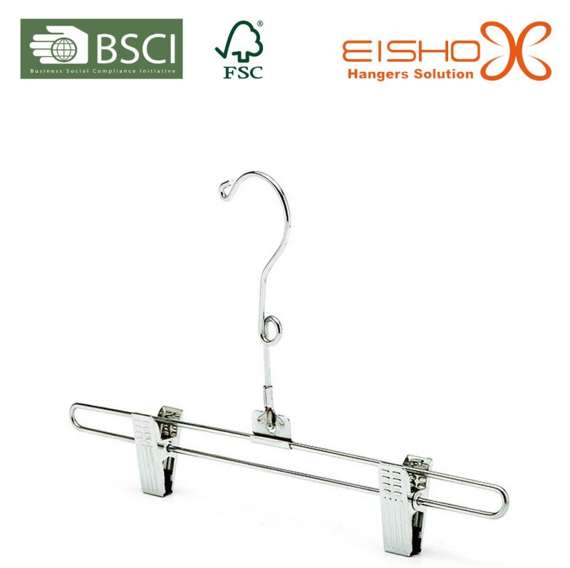 Chrome Metal Hanger with Clips for Skirt