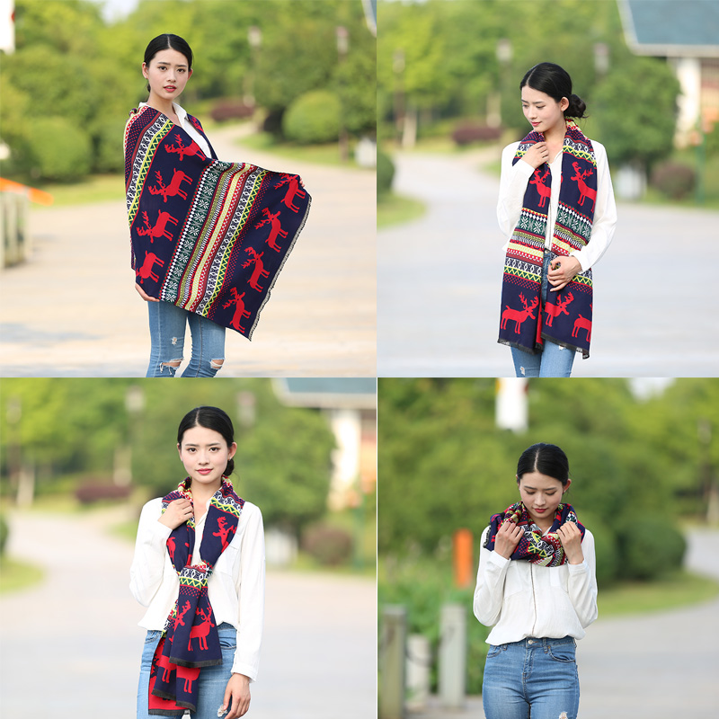 Fashion Pashmina Deer Winter Long Scarf for Lady