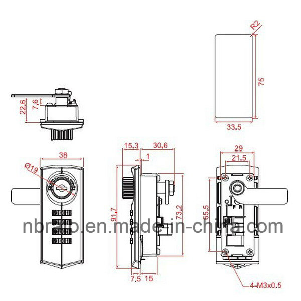 Vertical Metal Box Combination Lock