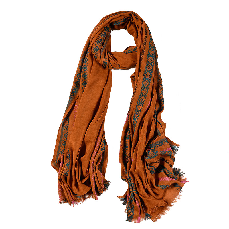 Women's Diamond Printing Long Knitted Shawl Scarf (SP283)