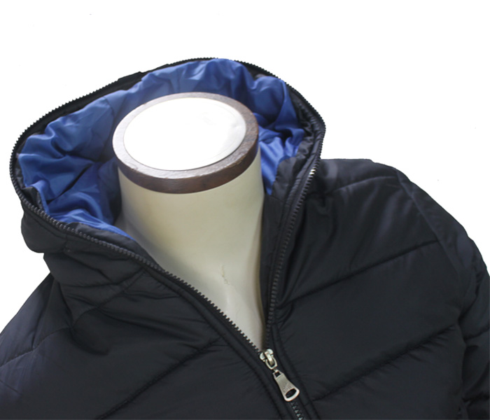 Shenzhen Winter Windproof Thermal Polyester/Cotton Padded Hoody Blue Leisure Outer Jacket