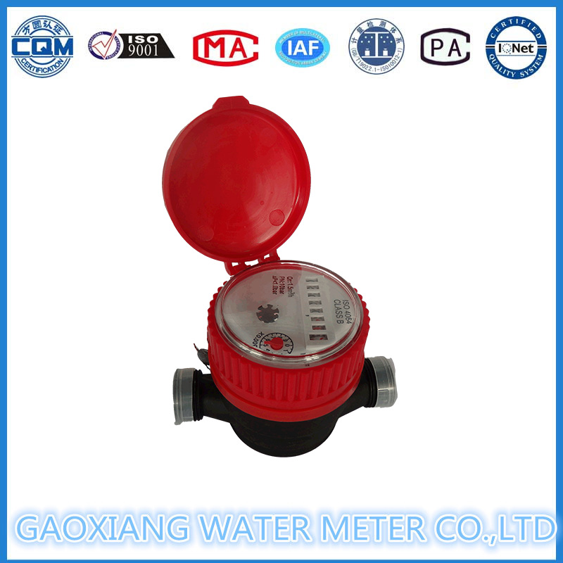 Small Single Jet Hot Water Meter with Red Color Dn15-Dn25