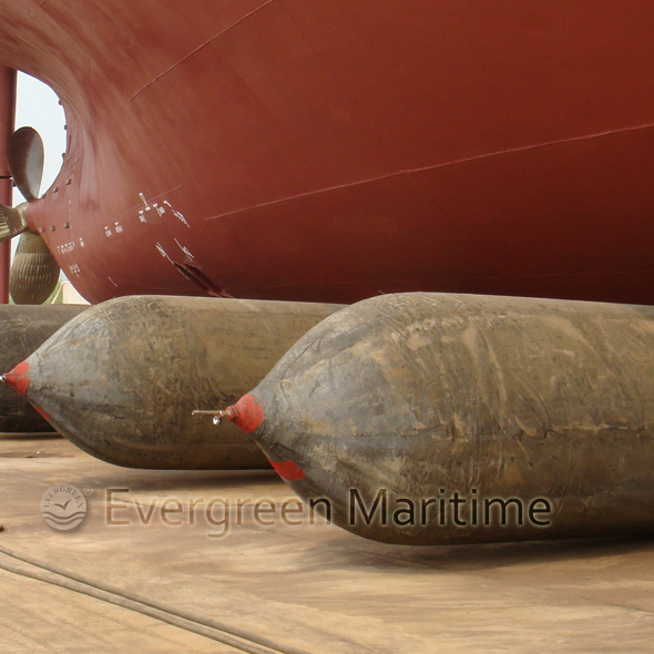 Evergreen Inflatable Cylindrical Rubber Launching Marine Airbags Used for Ships, Vessels, in Turkey and Brazil Shipyards