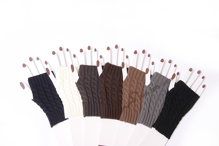 Wholesale Lady's Finger-Less Basic Knitted Arm Warmer Acrylic Knitted Long Gloves