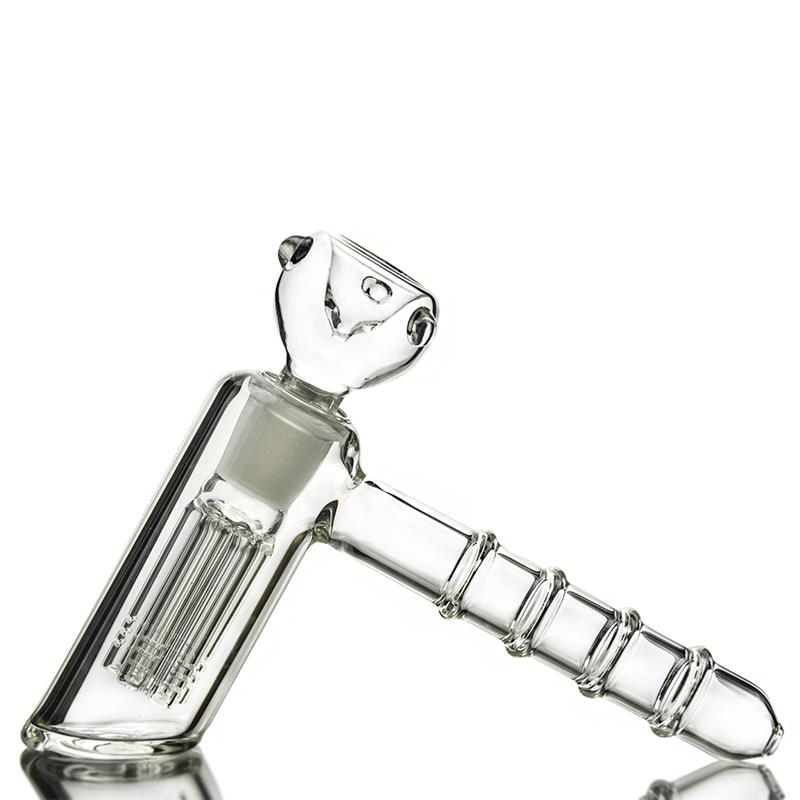 Hammer Shape Glass Smoking Pipes with Six Arms Perc (ES-GB-399)