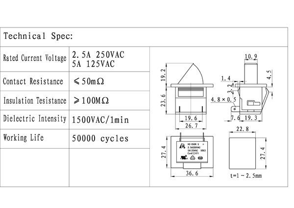 High Quality Refrigerator Door Light Switch