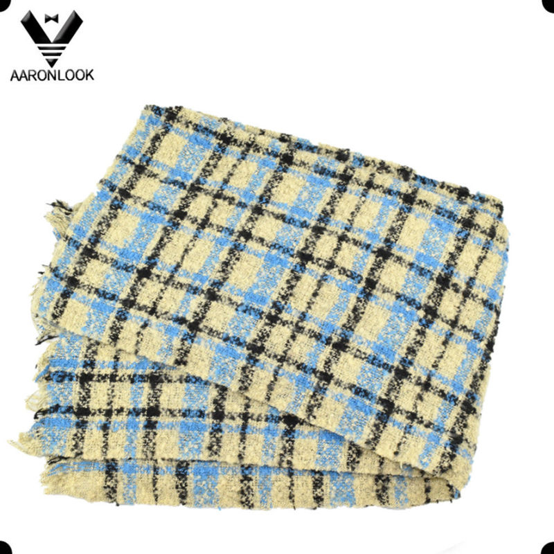 Good Quality Loop Yarn Checked Tartan Plaid Scarf