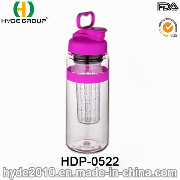 Popular Portable Plastic Fruit Infusion Bottle, 32oz BPA Free Tritan Fruit Infuser Water Bottle (HDP-0522)