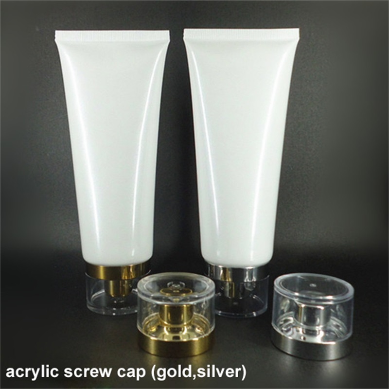 Bright White Cosmetic Plastic Tube with Screw Cap