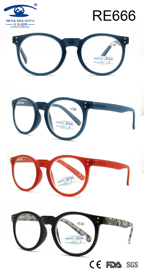 Round Frame Colorful Reading Glasses (RE666)