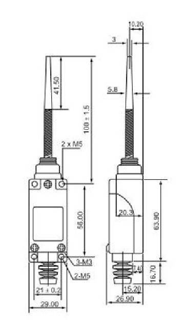 Yumo 5A 250VAC Tz-8166 High Temperature, Price IP65 Comply with IEC60529 Tz-8 Limit Switch