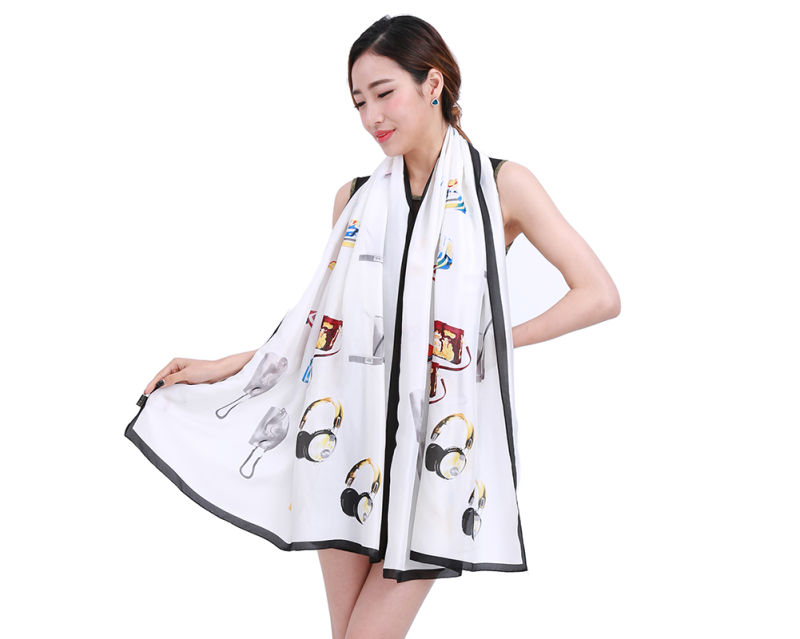 Lady Fashion Digital Printed Polyester Scarf