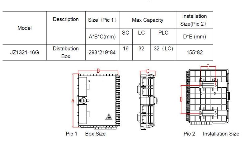 16 Cores FTTH Fiber Distribution Box