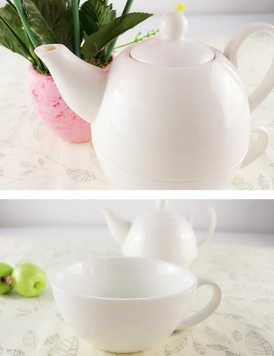 Customized White Color Ceramic Tea Pot Set