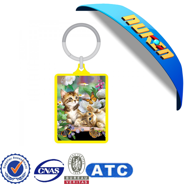 3D Lenticular Picture Advertising Acrylic Keychain