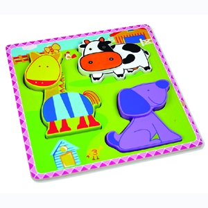 Wooden Zoo Animals Puzzle for Baby (80631-4)