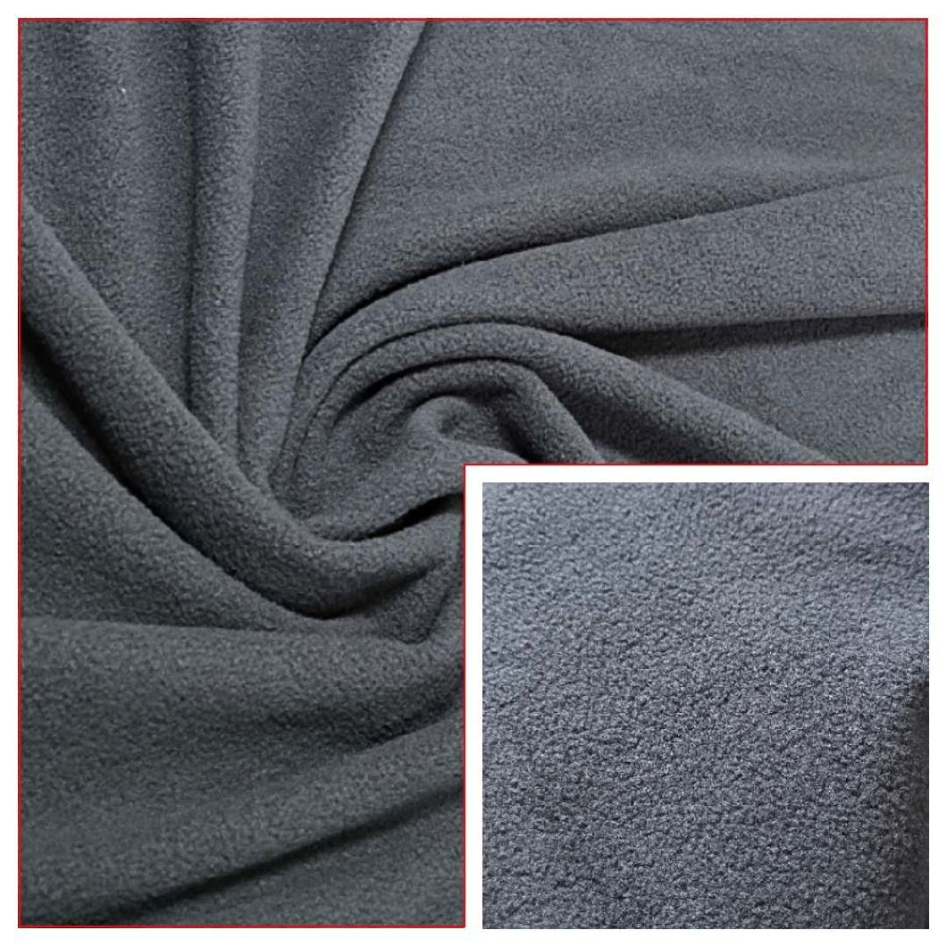 100% Polyester Polar Fleece Dyed Fabric DTY 150d/144f Double Brush Double Side Anti-Pilling