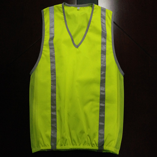 Fashion Safety Vest with Refleective Tape 100%Polyester Trico Fabric