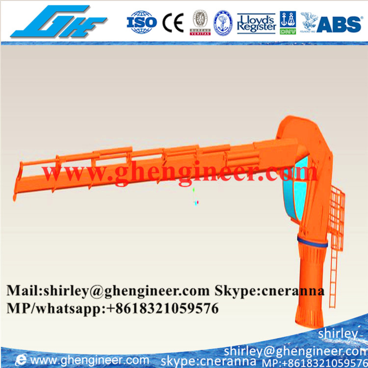 5t@10m Hydraulic Telescopic Knuckle Boom Marine Crane