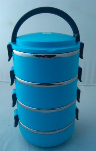 3 layers Plastic lunch box with handle/food container