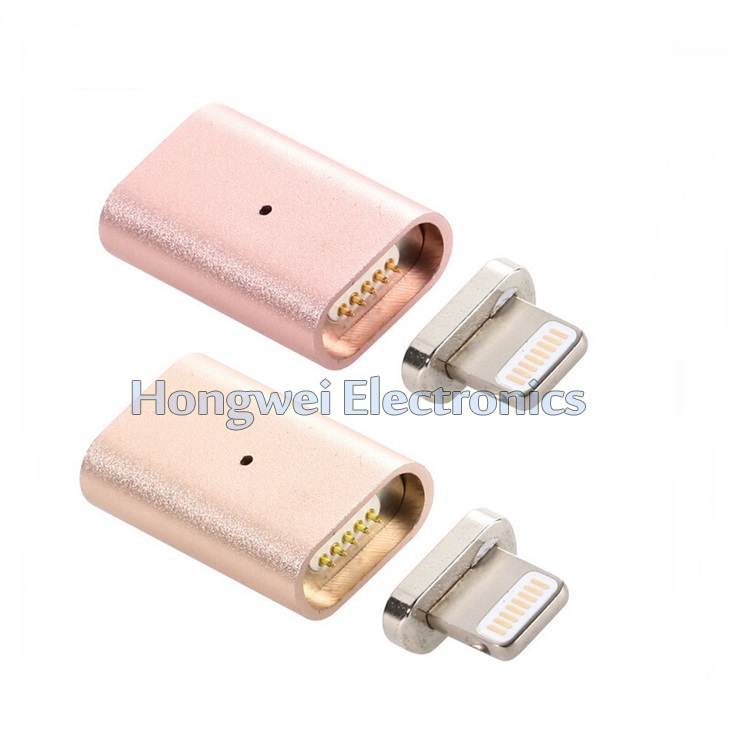 8 Pin Aluminum Alloy Magnetic USB Charging Adapter for iPhone ISO