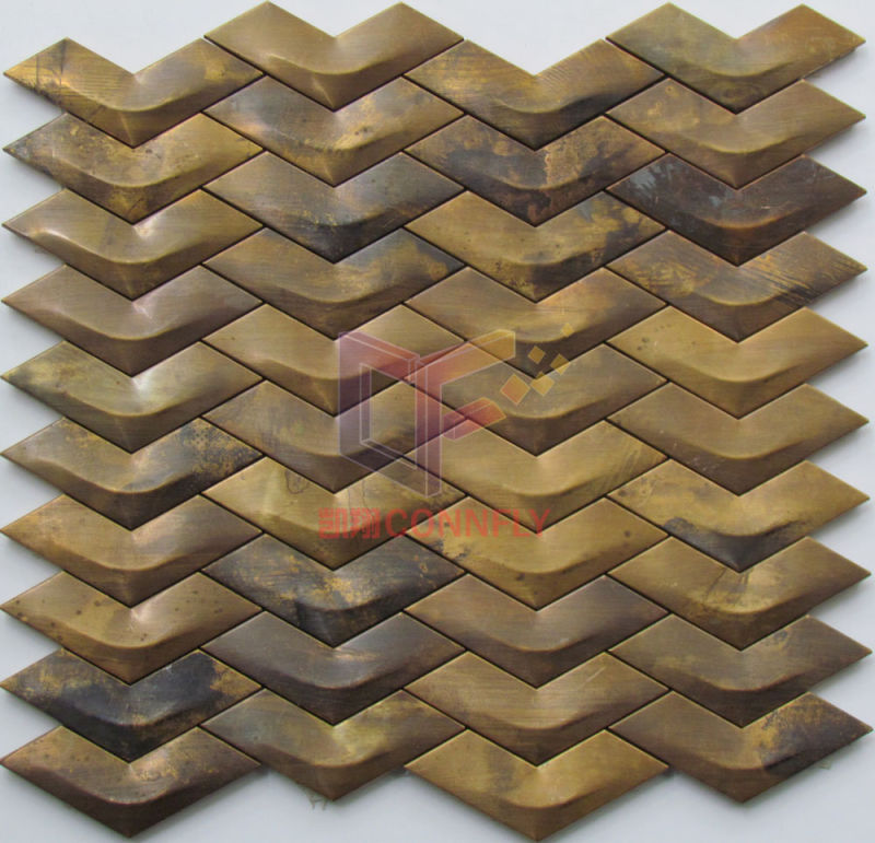 V Shape Metal Copper Mosaic Tile for Wall Only (CFM1085)