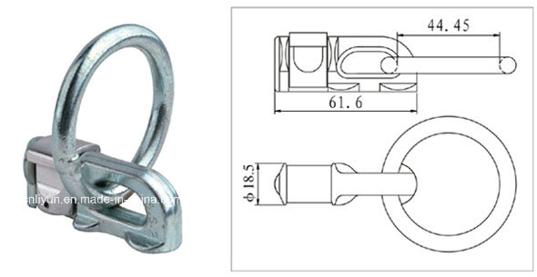 Professional Manufacturer of Logistic Track Fitting --- Double Stud Fitting W/Round Ring for Logistic Strap