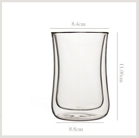 Hand-Made 300ml Double Wall Glass Cup