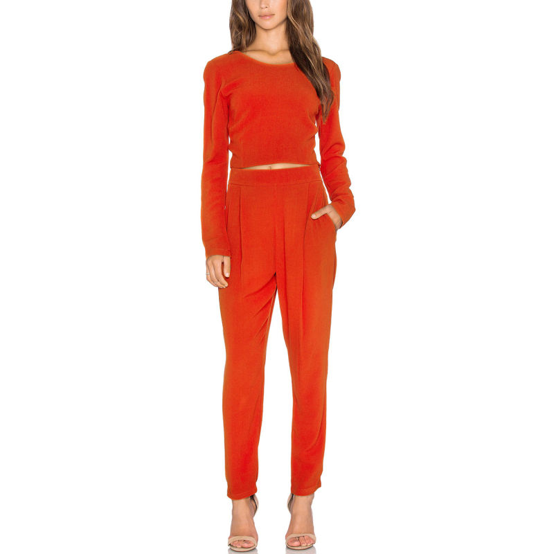 Bright Orange Slim Leg Opening Fashion Pants