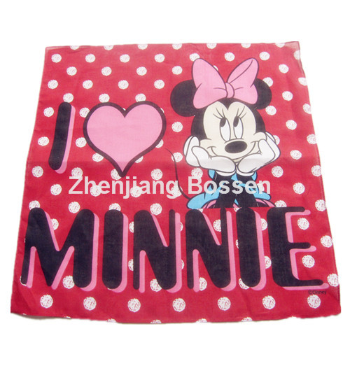 OEM Produce Customized Logo Printed Promotional Cotton Cartoon Bandanna Head Wrap