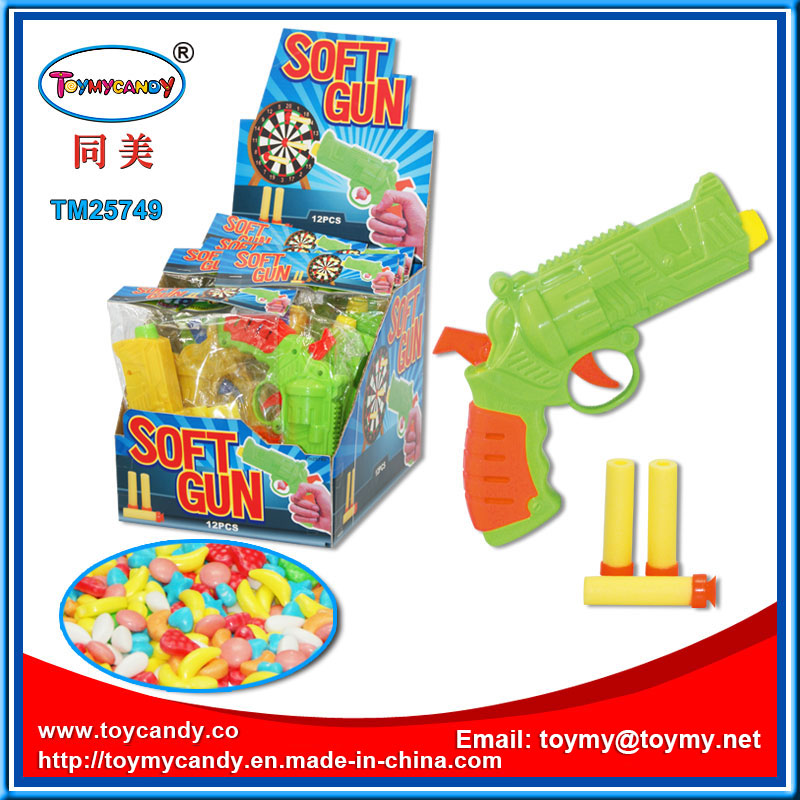 Plastic Press Soft Gun Toy with Candy