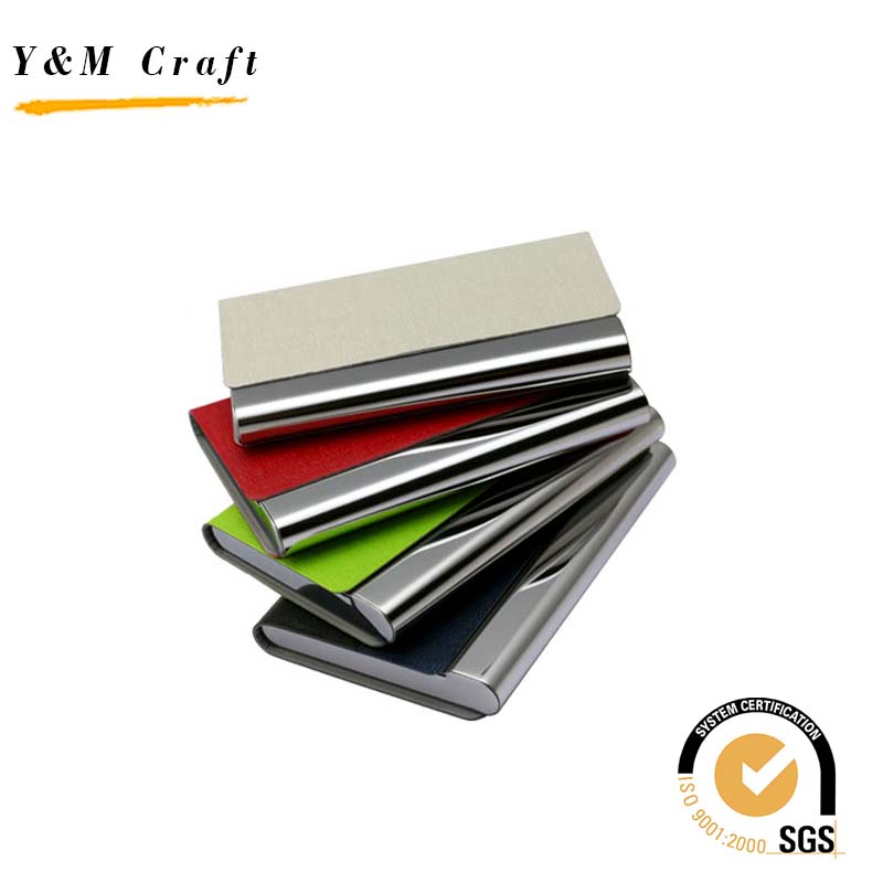 Custom Stainless Steel Genuine Leather Business Card Holder