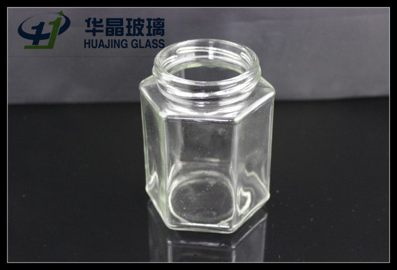 295ml Hexagonal Glass Mason Jam Jar with Sealed Metal Lid