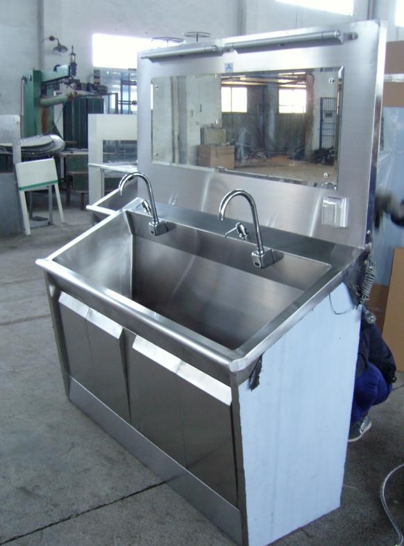 Stainless Steel Two Persons Scrub Sink