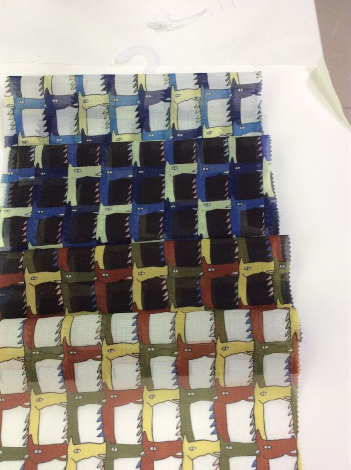 Polyester New Check Design Printed Garment Fabric