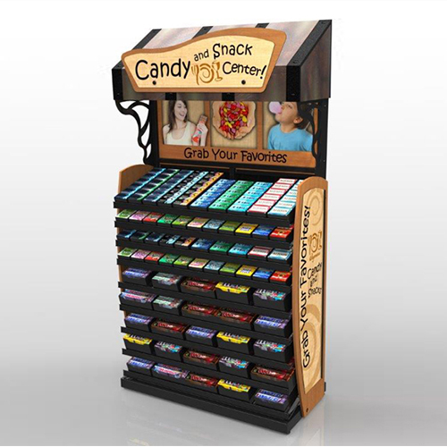 Cardboard Pockets Floor Display for Food Candy