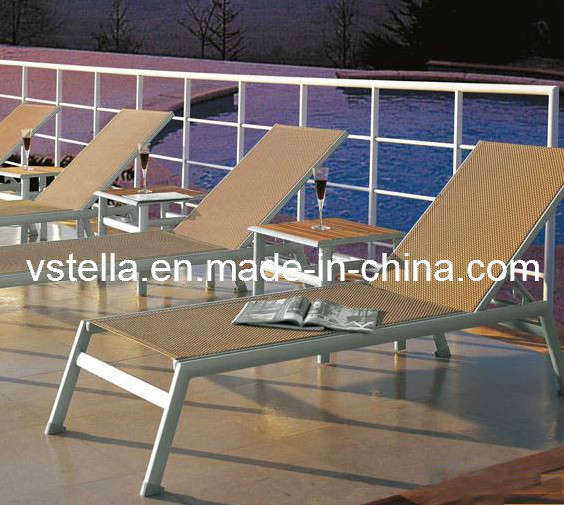 Garden Outdoor Aluminum Textilene Sunlounge